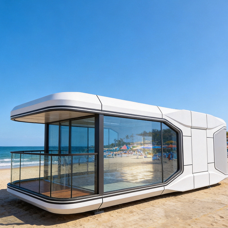 Low Cost Modular Container House with Luxury Modern Design Smart Control System Intelligent Entry Door for School Use