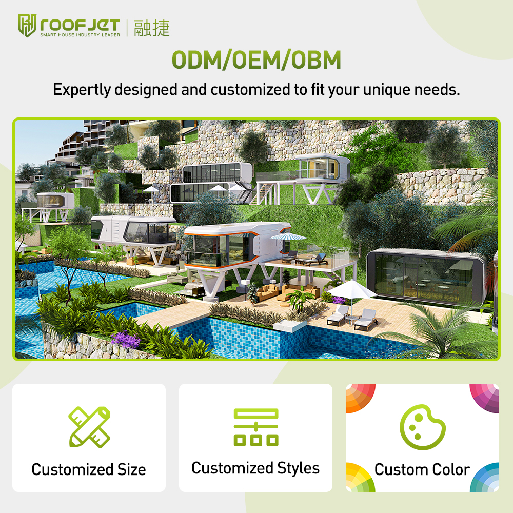 Modern Design Shipping Prefab House Galvanizing Steel Structure Modular House Luxury Space Capsule House for Camping