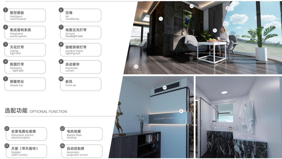 Prefab Steel Structure Breathable Hotel Container House Apple Cabin Modular Flat Pack Modern Office Pod E70 Model