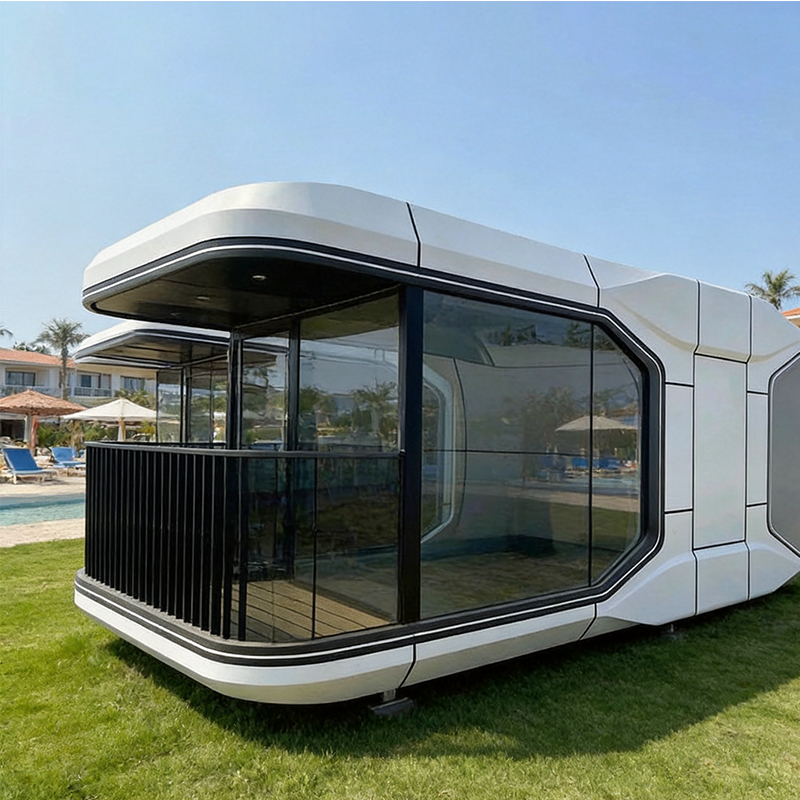 Low Cost Modular Container House with Luxury Modern Design Smart Control System Intelligent Entry Door for School Use