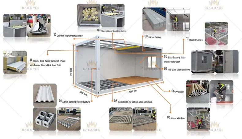 Prefabricated Portable House Container Building for Worker Camp