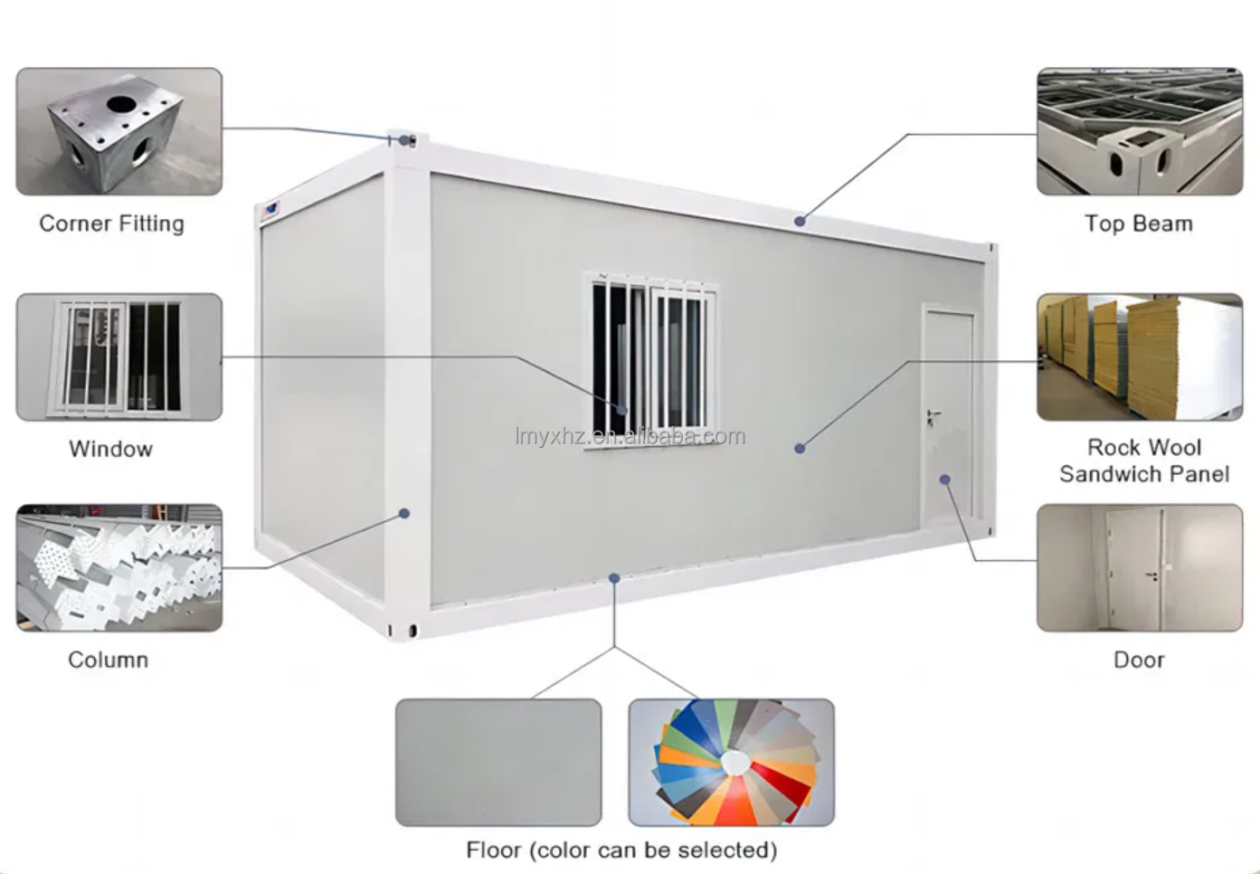 Fast Build Prefab Customized Design Luxury Three Bedrooms Eco-friendly Sandwich Panel Detachable Container House for Villa