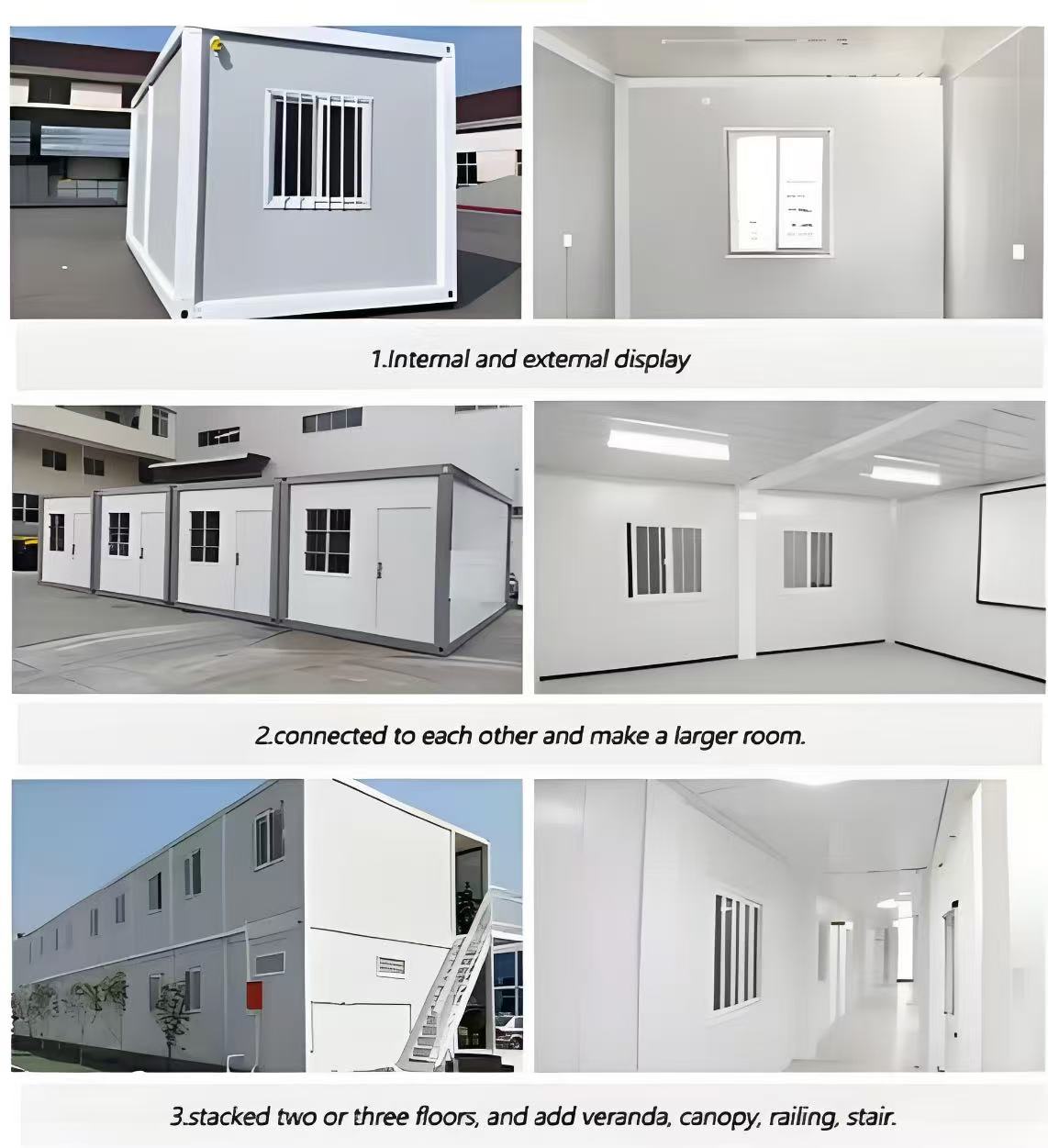 Factory Prefab Casa Modular Detachable Flat Pack Container Tiny Homes Cabin Office Living Pods Kit Houses Ready to Ship
