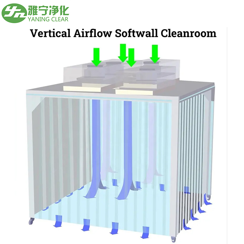 YANING Manufacturer's Modular Laboratory Clean Room Container Dust-Free Working Room HEPA Filter New Condition Sofwall Cleanroom