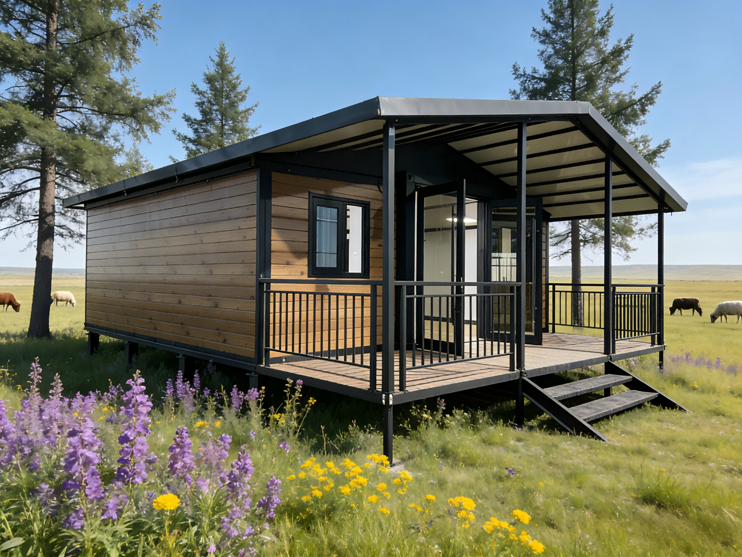 20ft Luxury Foldable Expandable Steel Container House Modular Prefab Modern Villa Apartment Outdoor Living Room