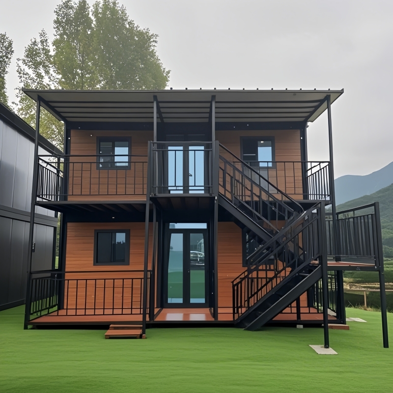 Ready to Move in True Turnkey Solution Two-story Double Wing Expandable Container House With Kitchen Bathroom for Villa Living