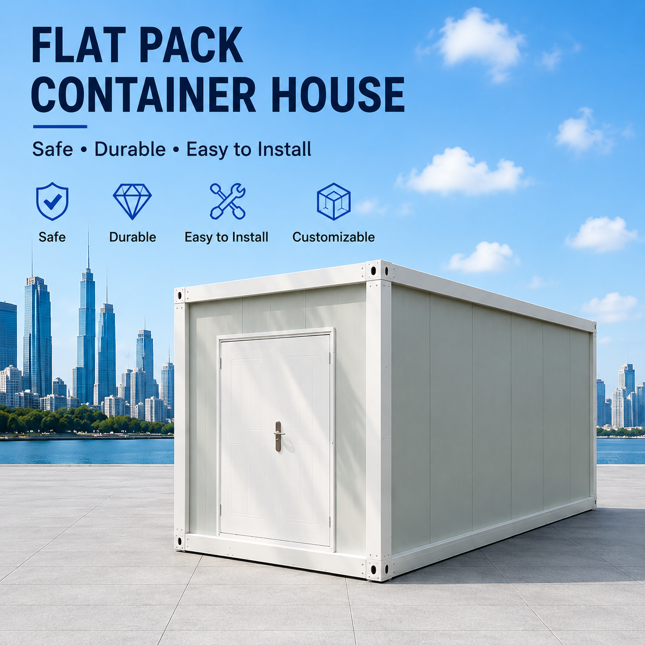 Portable Prefabricated 20ft Shipping Container Homes Luxury Modular Prefab Detachable Container House Sandwich Panel Apartment