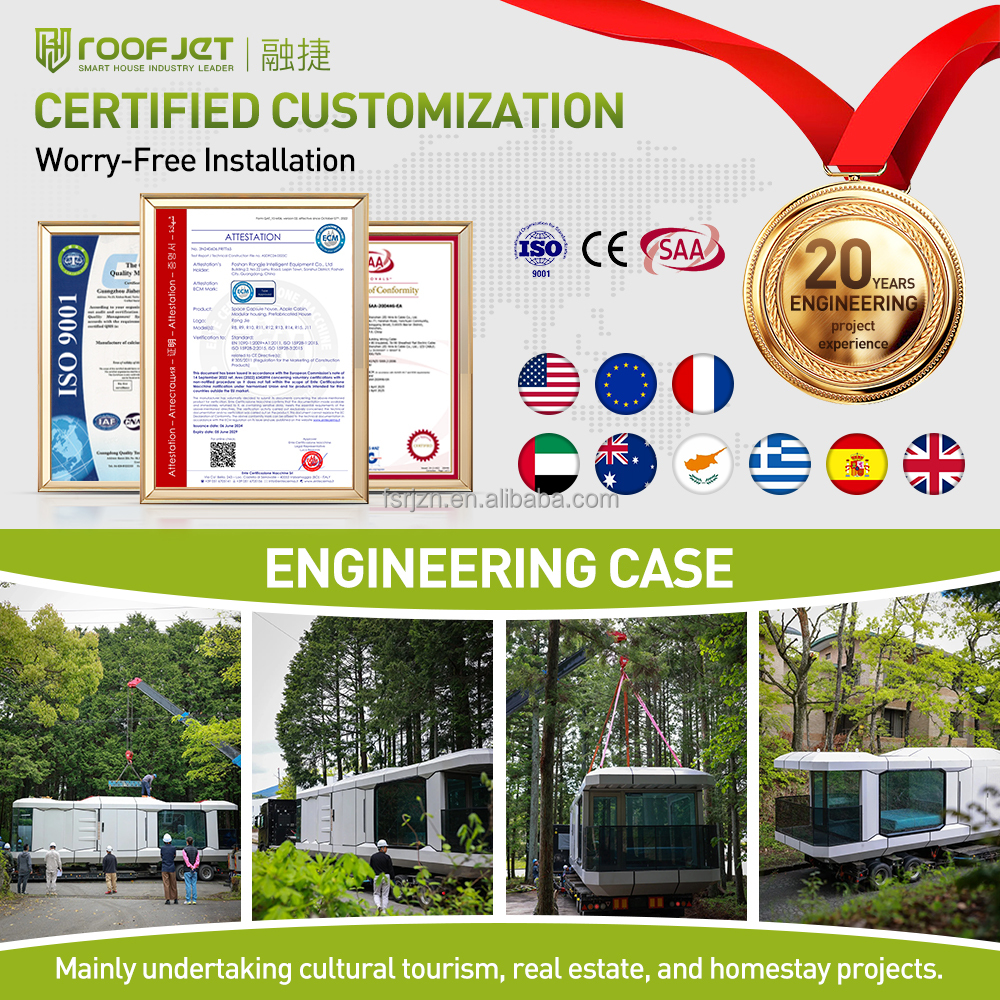 Modern Design Shipping Prefab House Galvanizing Steel Structure Modular House Luxury Space Capsule House for Camping
