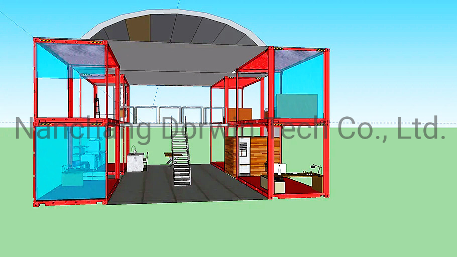 Flat Pack Two Story Modular Warehouse Exhibition Hall Prefabricated Container Villa Office