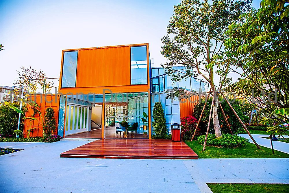 Flat Pack Two Story Modular Warehouse Exhibition Hall Prefabricated Container Villa Office