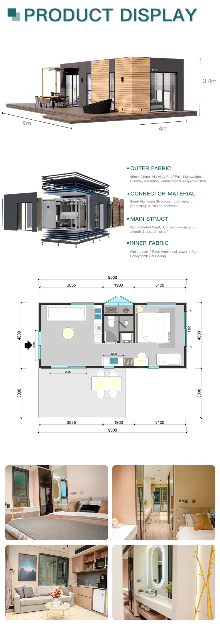 Outdoor Hotel Resort Mobile Prefab Home Space Capsule Tiny Houses