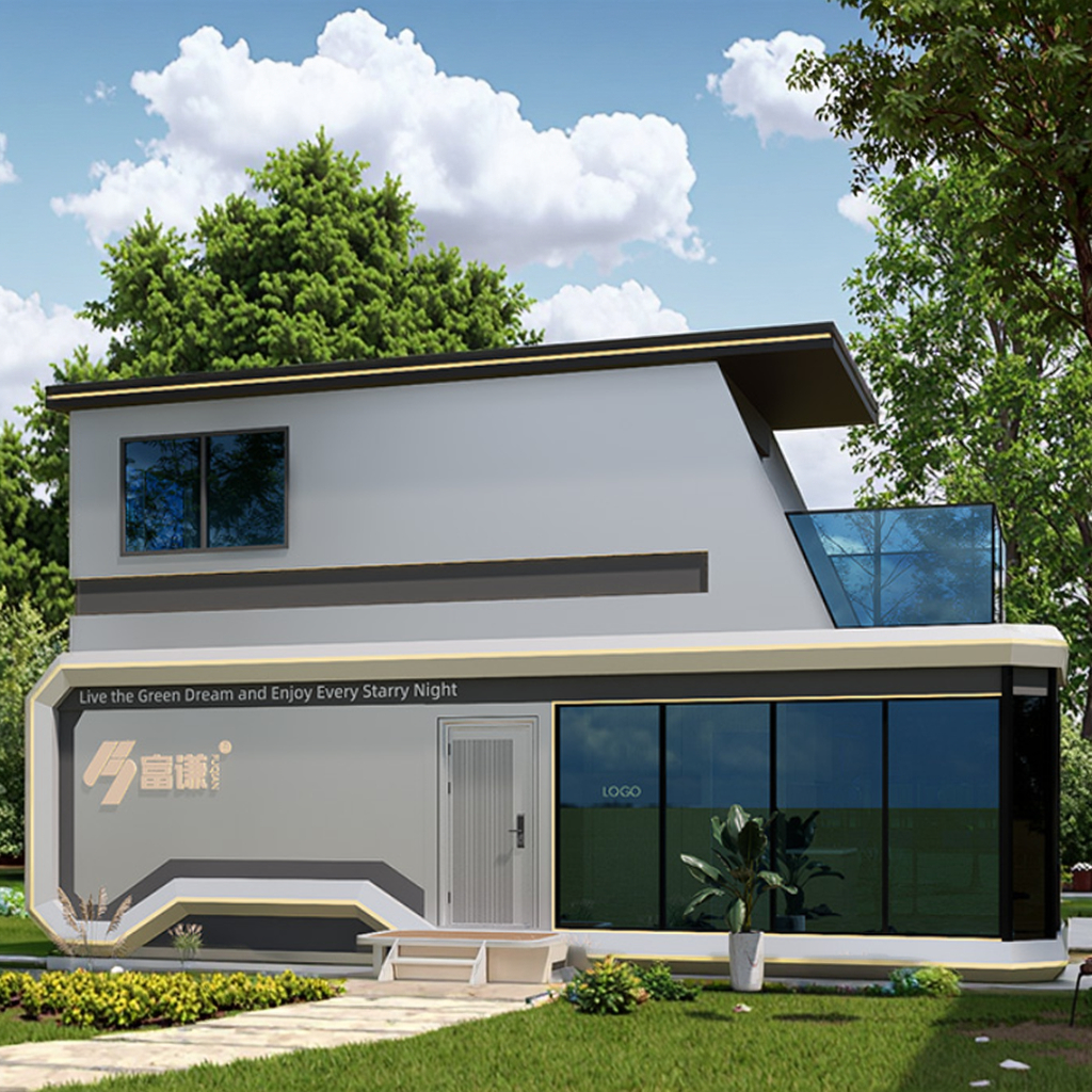 Modern Deluxe Double-Deck Steel Container Cottage Prefab Holiday Hotel Office Villa For House Apple Cabin Homestay Use
