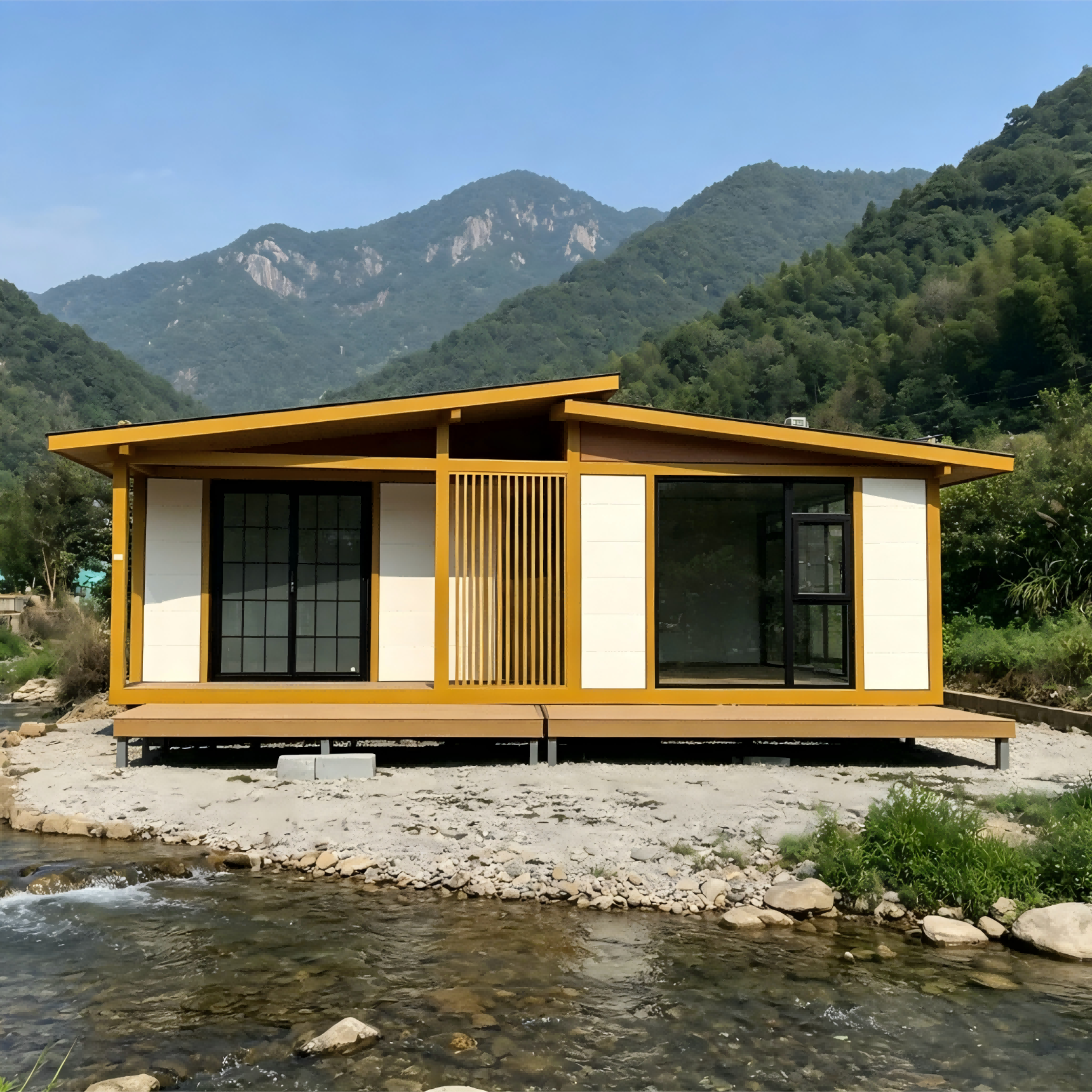 Custom Designed Breathable Modern Steel Prefabricated Container Houses Japanese-style Guesthouse Mobile Expandable 1 Year