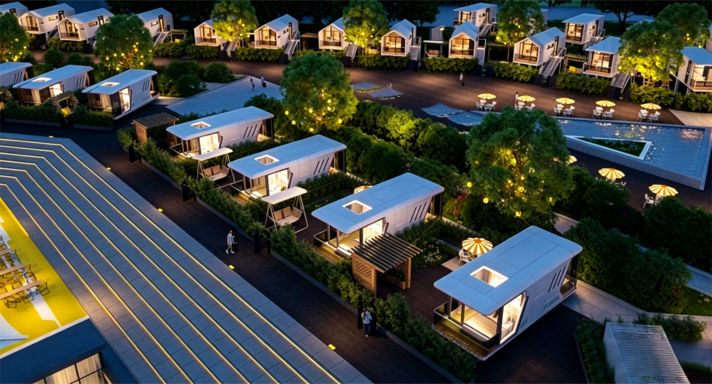Prefab Steel Structure Breathable Hotel Container House Apple Cabin Modular Flat Pack Modern Office Pod E70 Model