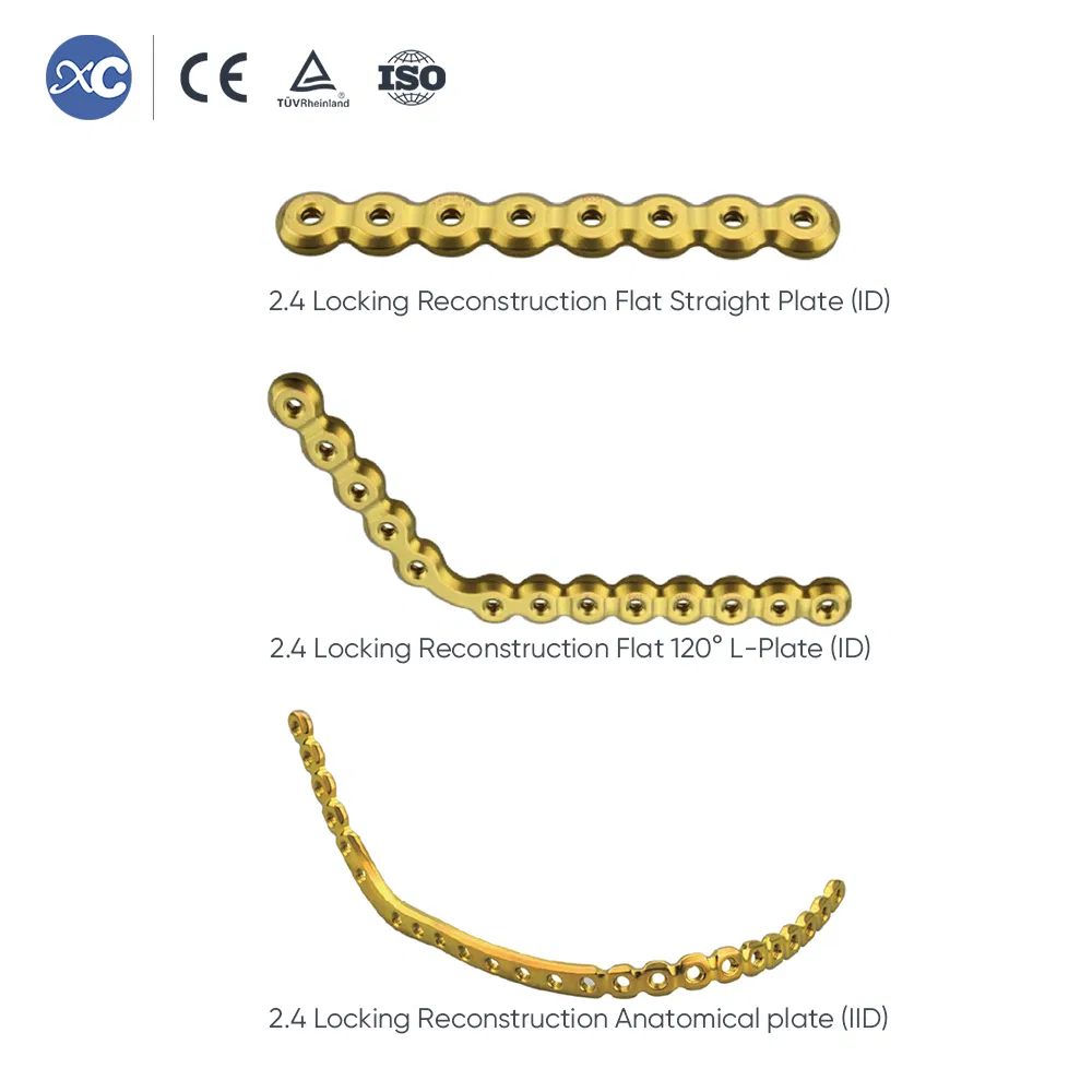 Cmf Maxillofacial Orthopedic Implant Titanium Maxillofacial 2.4mm Reconstruction Plate /Locking Plate