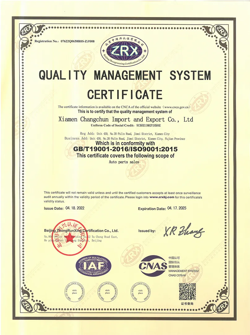Certification ISO