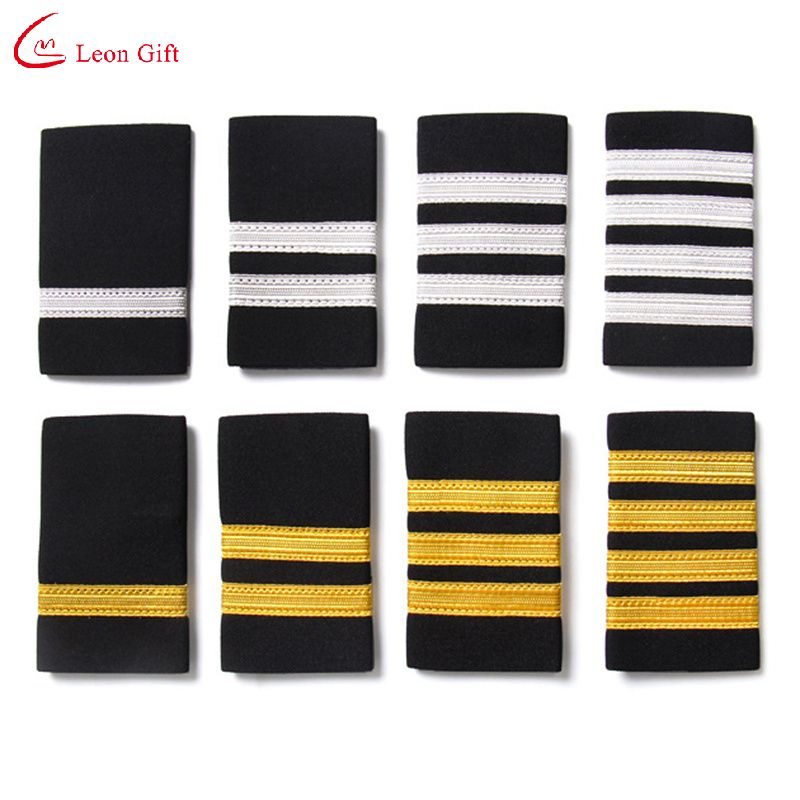 Factory Custom Logo Silk Material Honors Embroidered Uniform Shoulder Rank