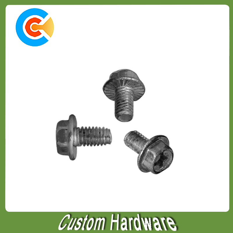 DIN/ANSI/BS/JIS Carbon-Steel/Stainless-Steel Crossed Hexagonal Flanged Triangular Teeth Screw for Building