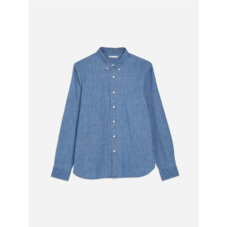 Men′ S Casual Apparel Casual Denim Style Long Sleeves Pure Jean Shirt