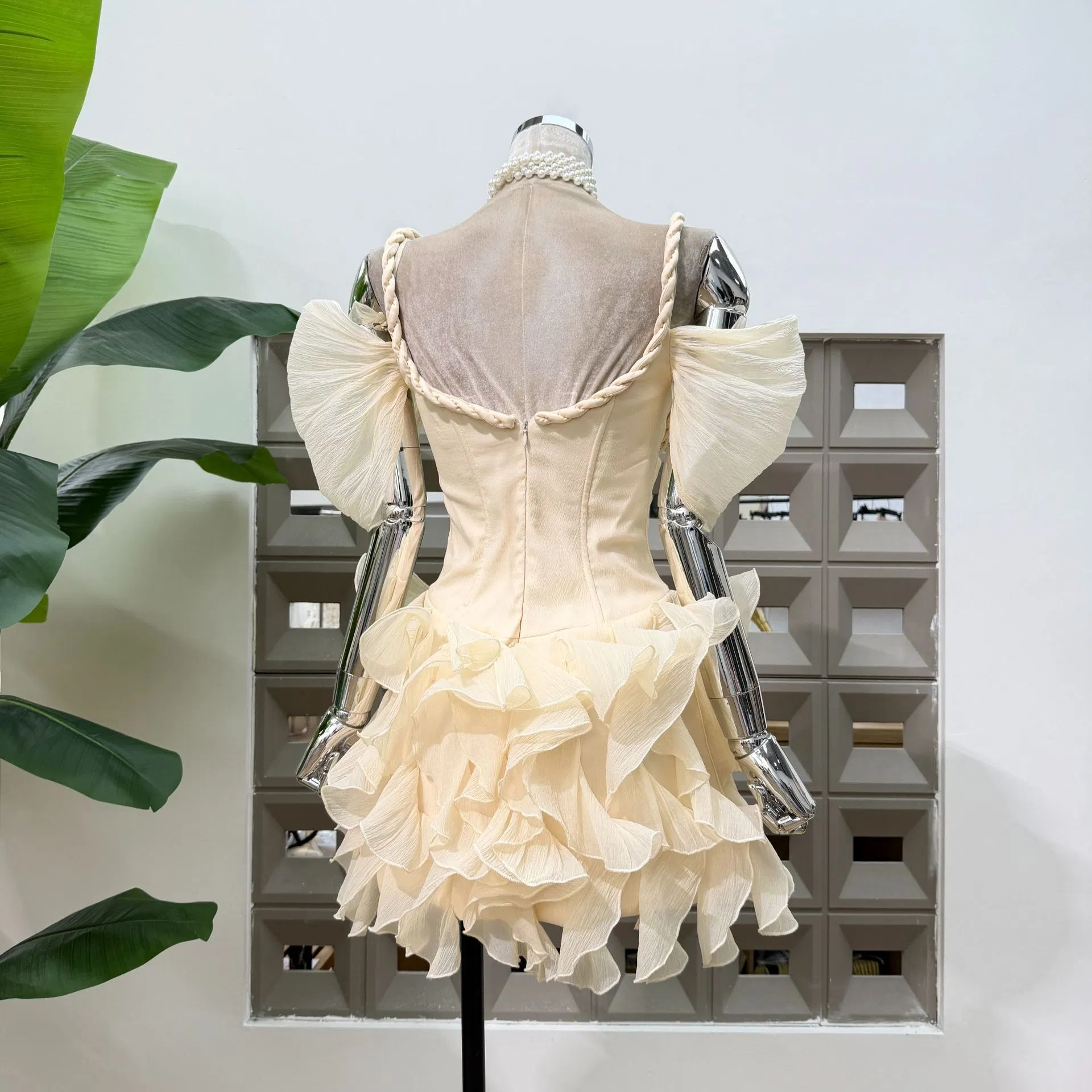 Women's Summer New Style Ruffled Suspender Fishbone Strapless Dress Fashion Dress