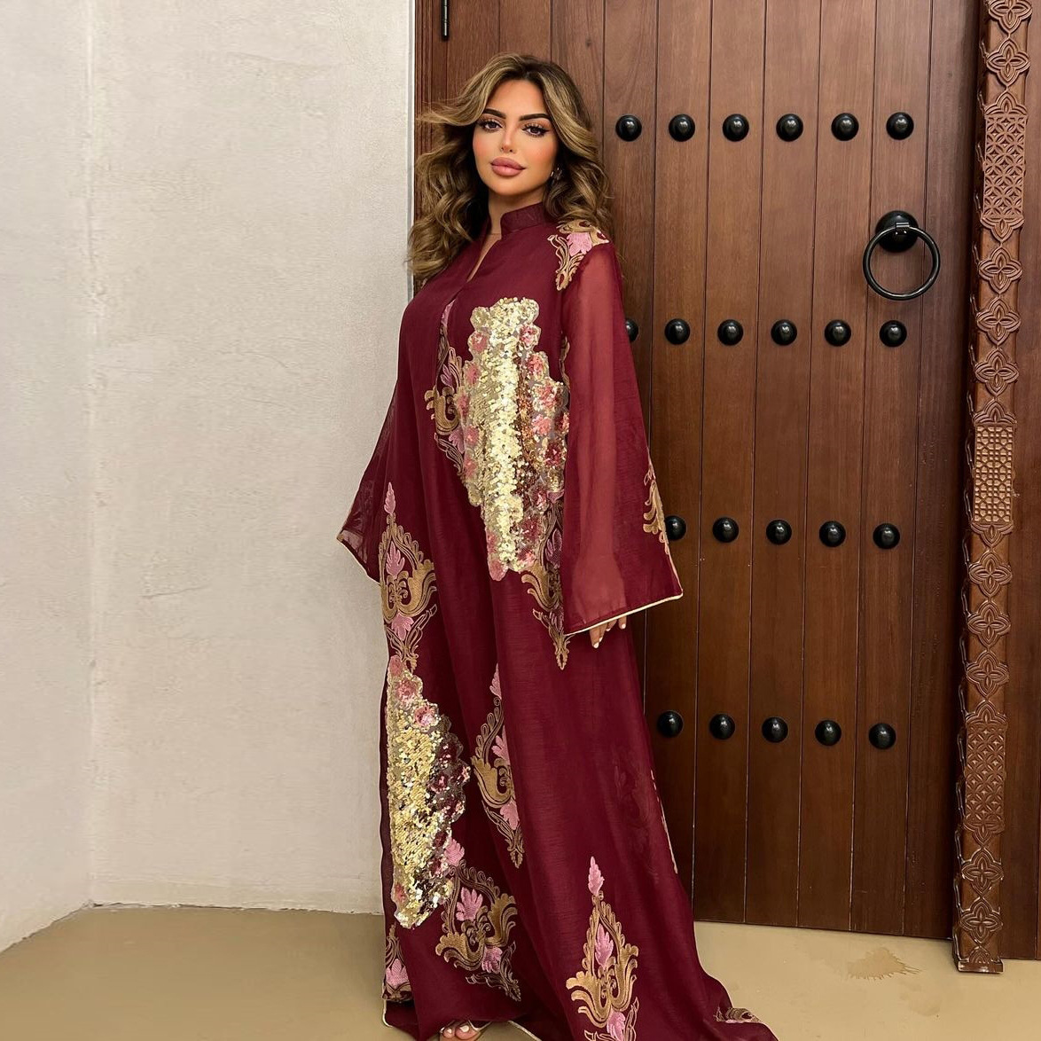 Hot Selling Linned Woman Borka Muslim Dress Arabic Malaysian Muslim Women's Robe Dress