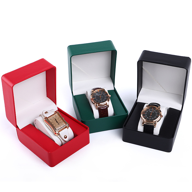 Wholesale High-End Flip Fashion PU Leather Velvet Jewelry Storage Watch Packaging Collection Packing Watch Boxes