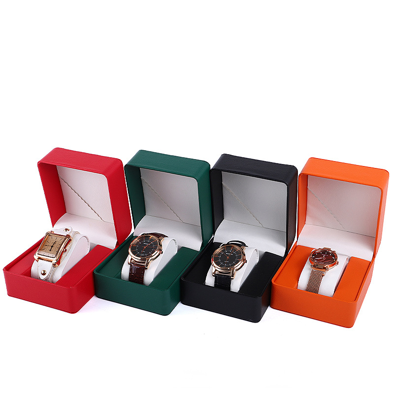 Wholesale High-End Flip Fashion PU Leather Velvet Jewelry Storage Watch Packaging Collection Packing Watch Boxes