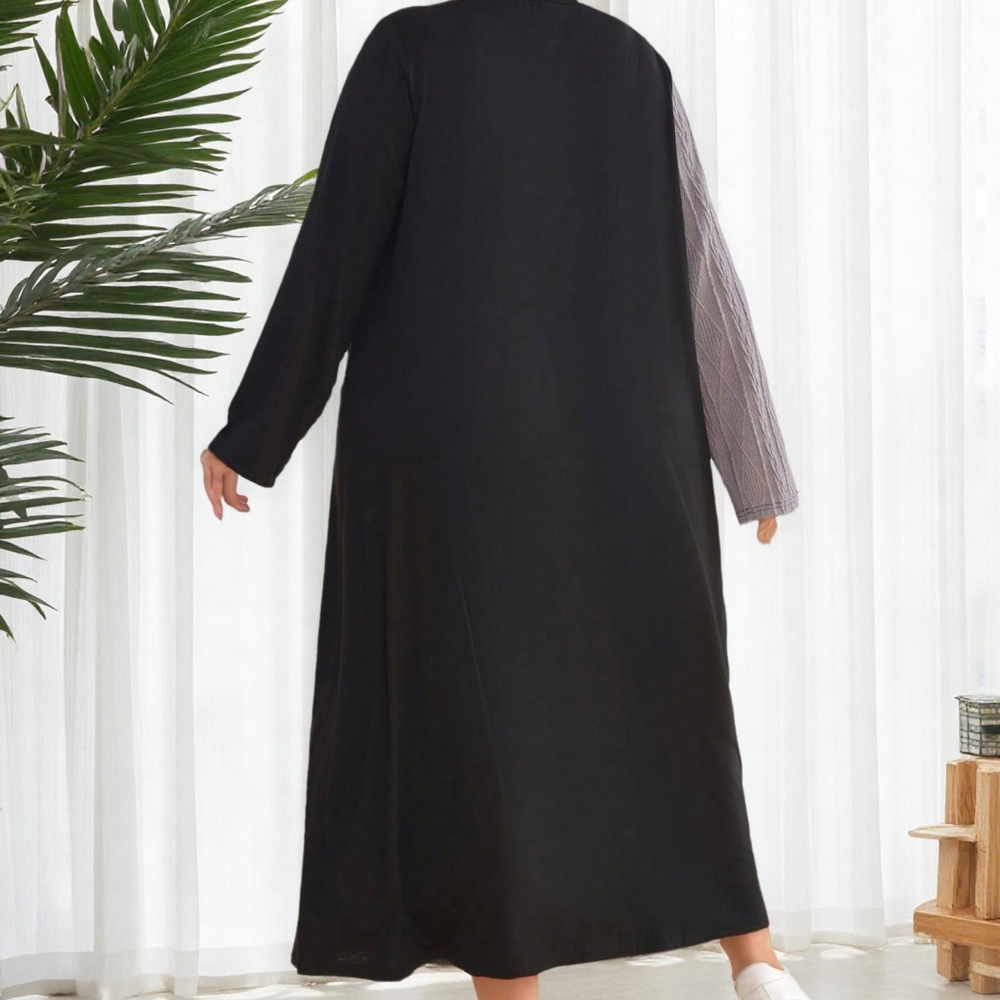 New Design Trendy Splicing FashionAbaya Casual Dress for Muslim Women Everyday Modest High Quality Polyester Fabric Ankle Length