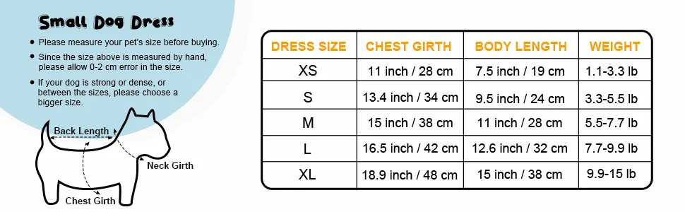 Cute Small Size Summer Clothing for Girl Dogs Pet Dog Cat Dress
