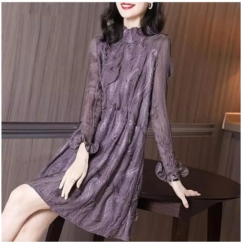 The New Spring 2021 Fashion Casual Women's A-Line Ruffled Flounce Dress