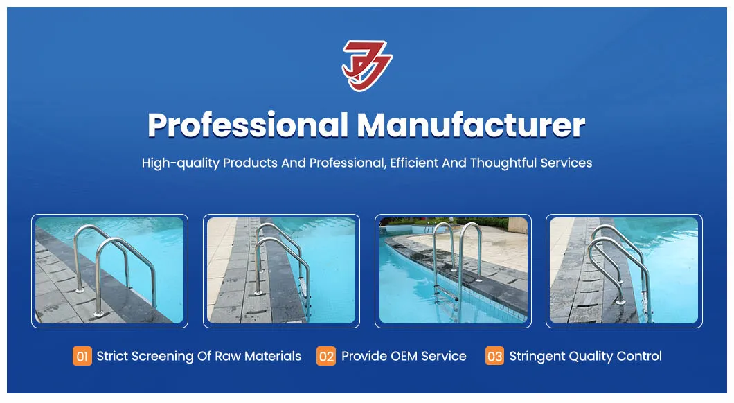 Wear Resistant Stainless-Steel Custom Steel Pool Ladder for Resorts