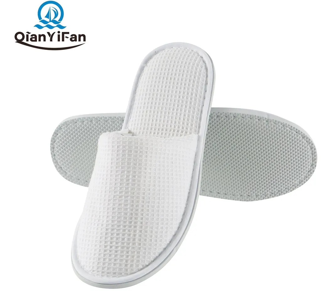 Hotel Environmentally Friendly EVA Sole Waffle Fabric Disposable Slippers Non-Slip Wear-Resistant Can Be Used for Hotel Travel Resort SPA.