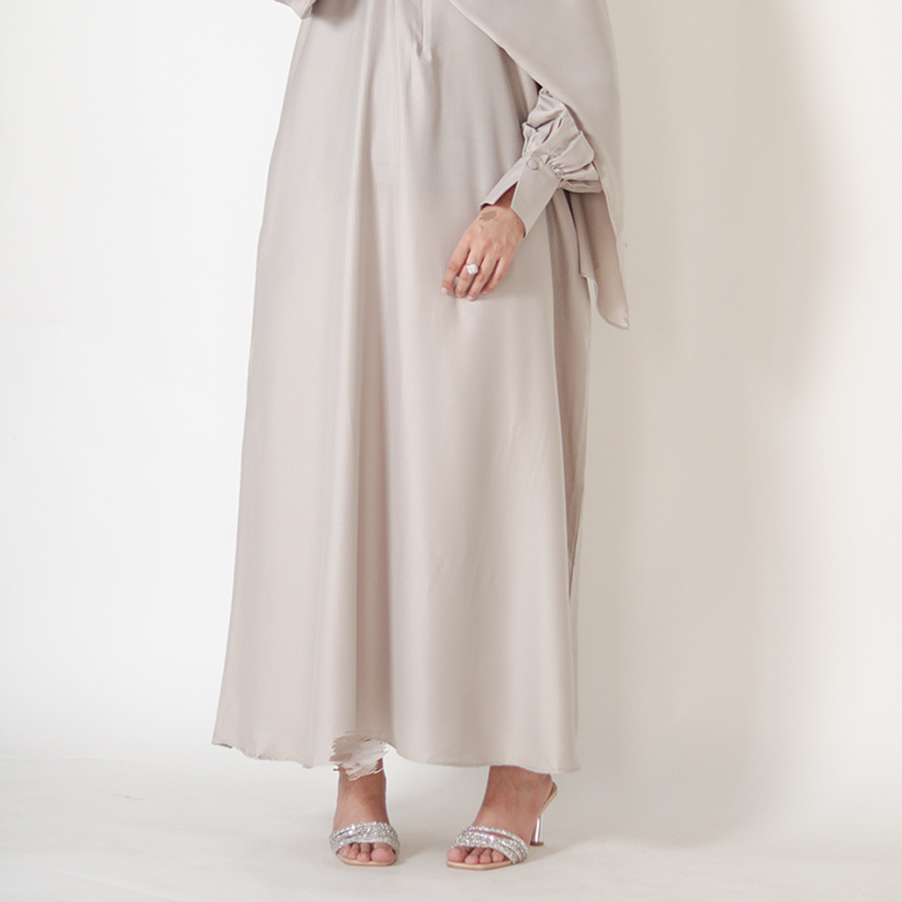 Manufacturer's Latest Spring Fashion Casual Straight Chiffon Modest Islamic Women's Long Plus Size Maxi Abaya Dress Natural