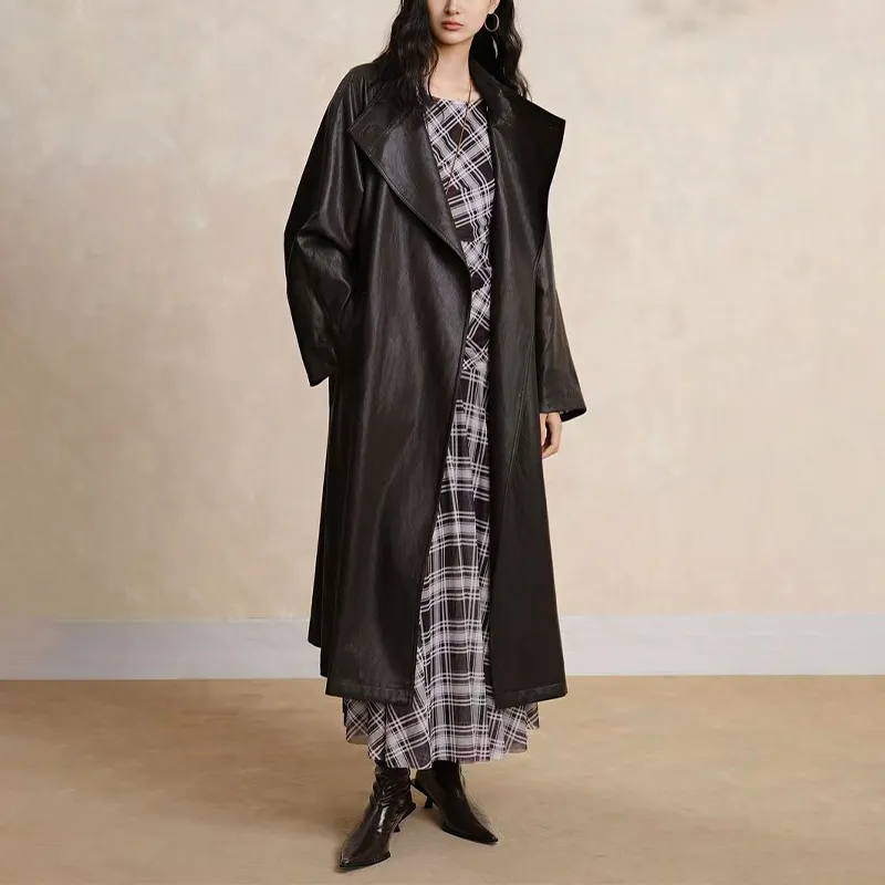 Elegant Vintage Checkered Long Dress for Fall Fashion