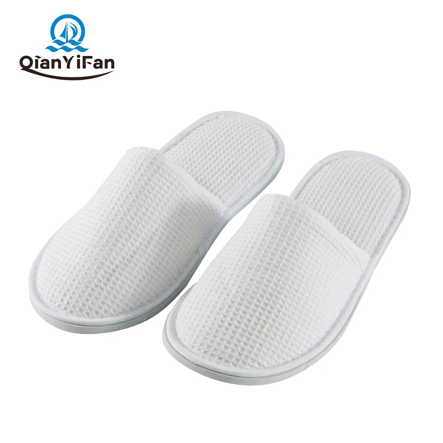 Hotel Environmentally Friendly EVA Sole Waffle Fabric Disposable Slippers Non-Slip Wear-Resistant Can Be Used for Hotel Travel Resort SPA.