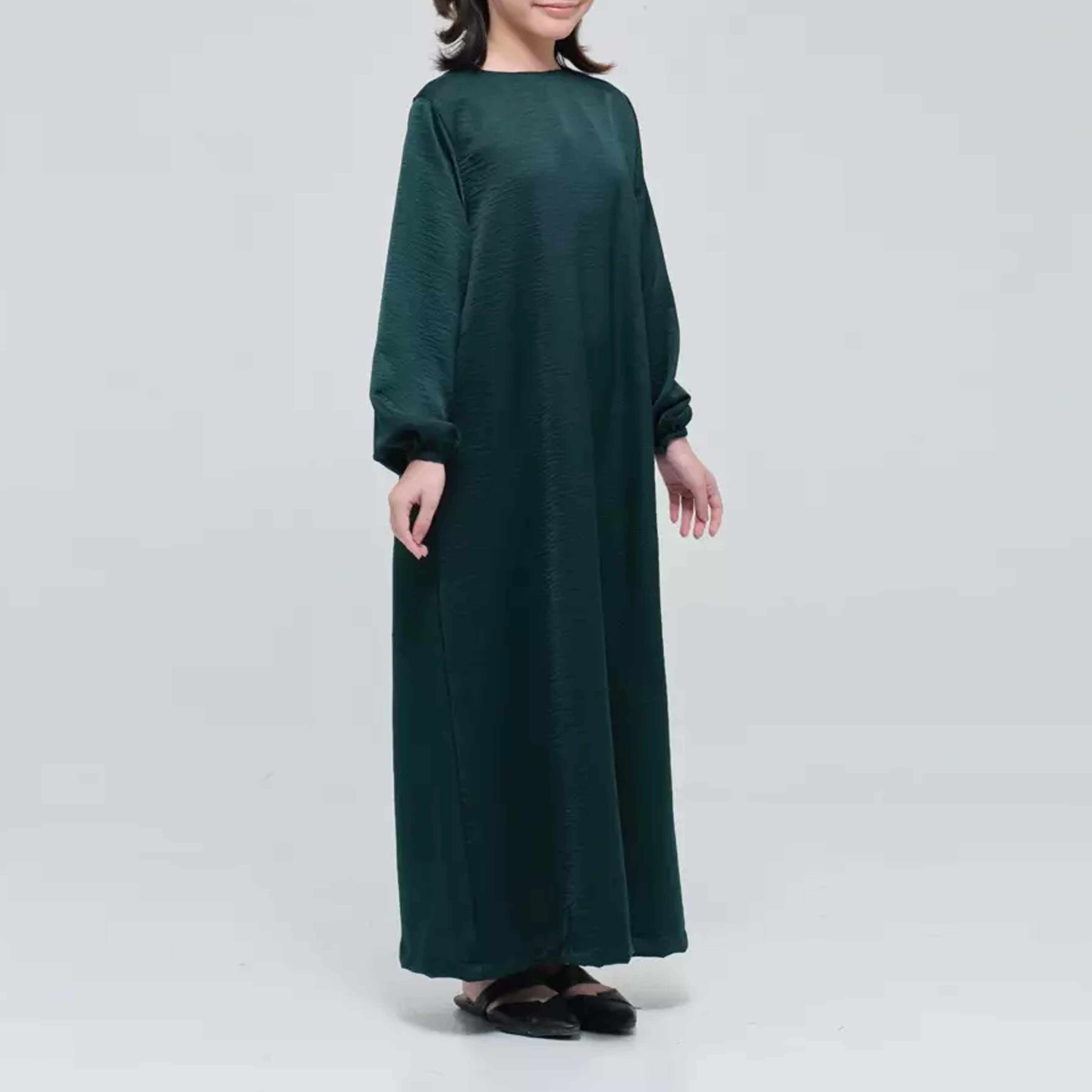 Abaya Dubai Turkey Beautiful Islamic Modest Vintage Straight Natural 100% Silk Chiffon Eco-Friendly Maxi Dress Long Sleeve Solid
