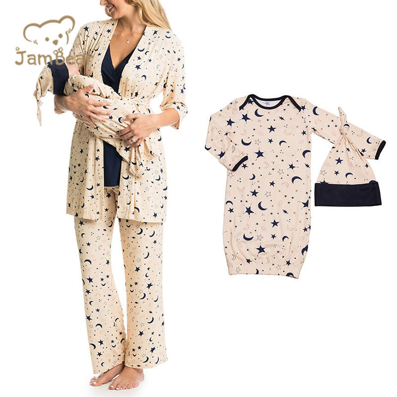 Maternity Pijamas Maternity Clothes Matching Organic Mommy and Me Set Maternity Pyjamas Mom and Baby Matching Robe Products