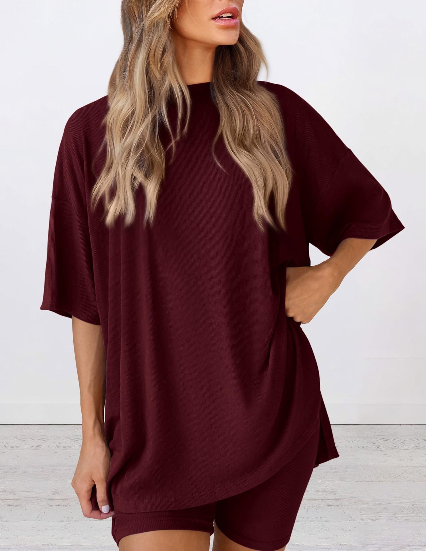 Cross-border Women's Apparel Wholesale 2-Piece Shorts Set /-Ready Factory-Direct Supply Women's