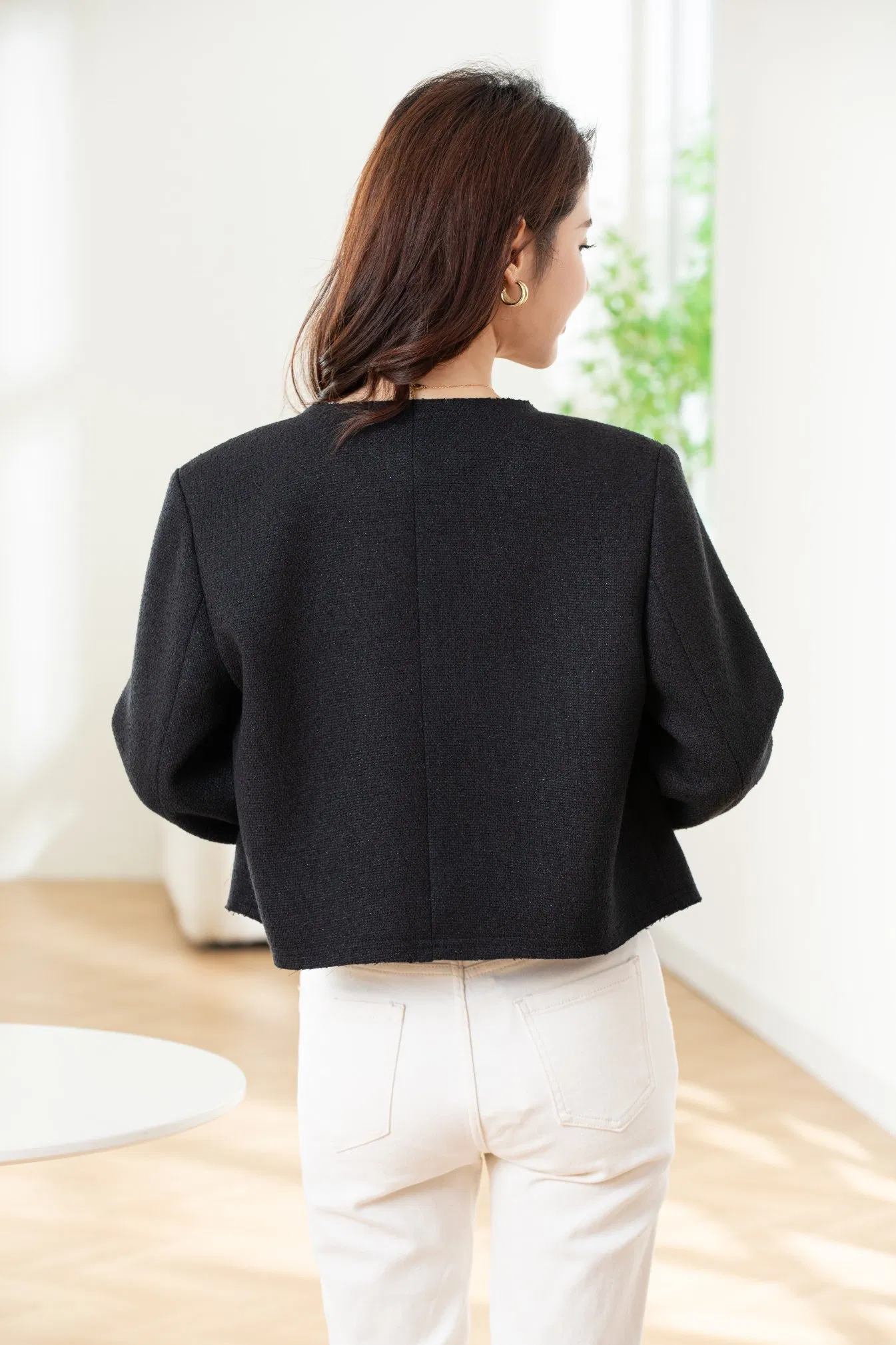 Premium Elegant Women Padded Shoulder Outerwear ODM/OEM
