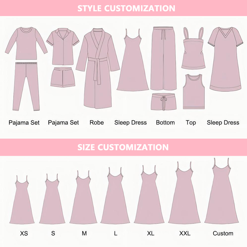 100% Cotton Women's Quality Satin PJS Pajamas Set New Ice and Snow Silk with Long Sleeves Solid Pattern Senior Home Dress