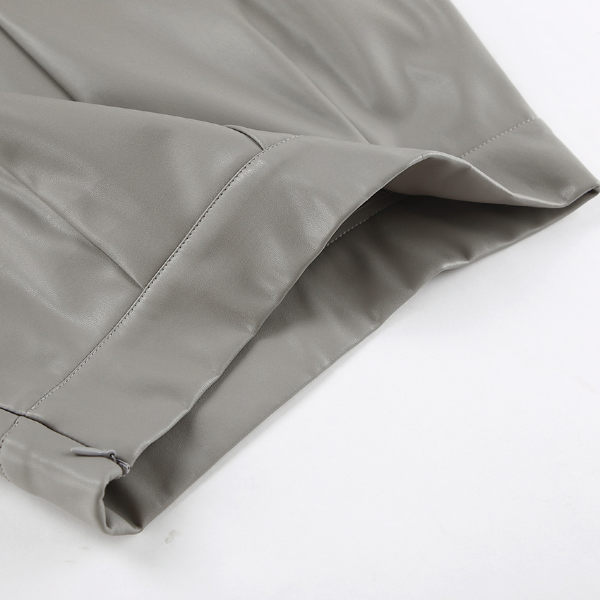 OEM Fashion Women Black Faux Leather High Waist A-Line PU Dress Evening Office Skirt