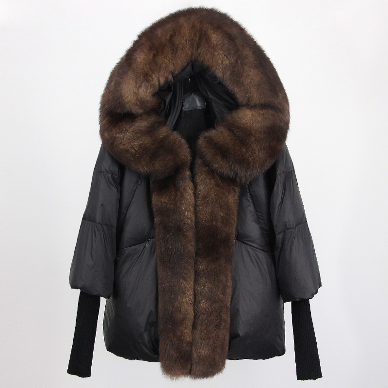 Modern Black Fur Coat - Adults' Free Size Clothing by Brand