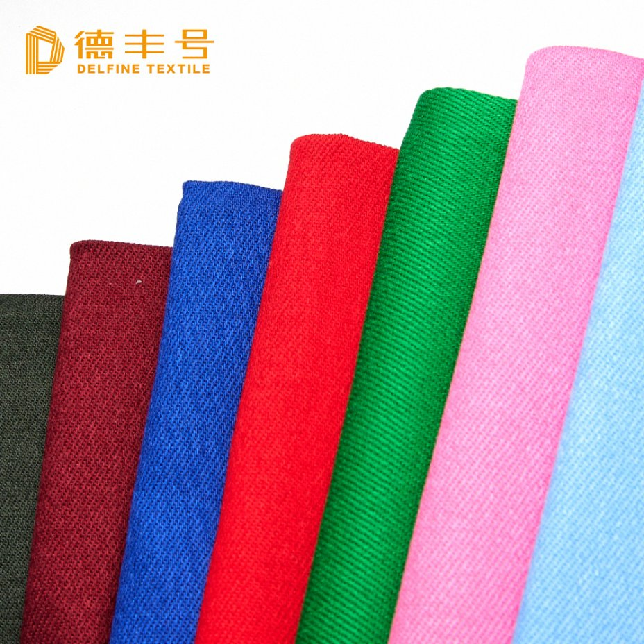 Glossy Denim Effect Cotton Rayon Twill Stretch Apparel Fabric