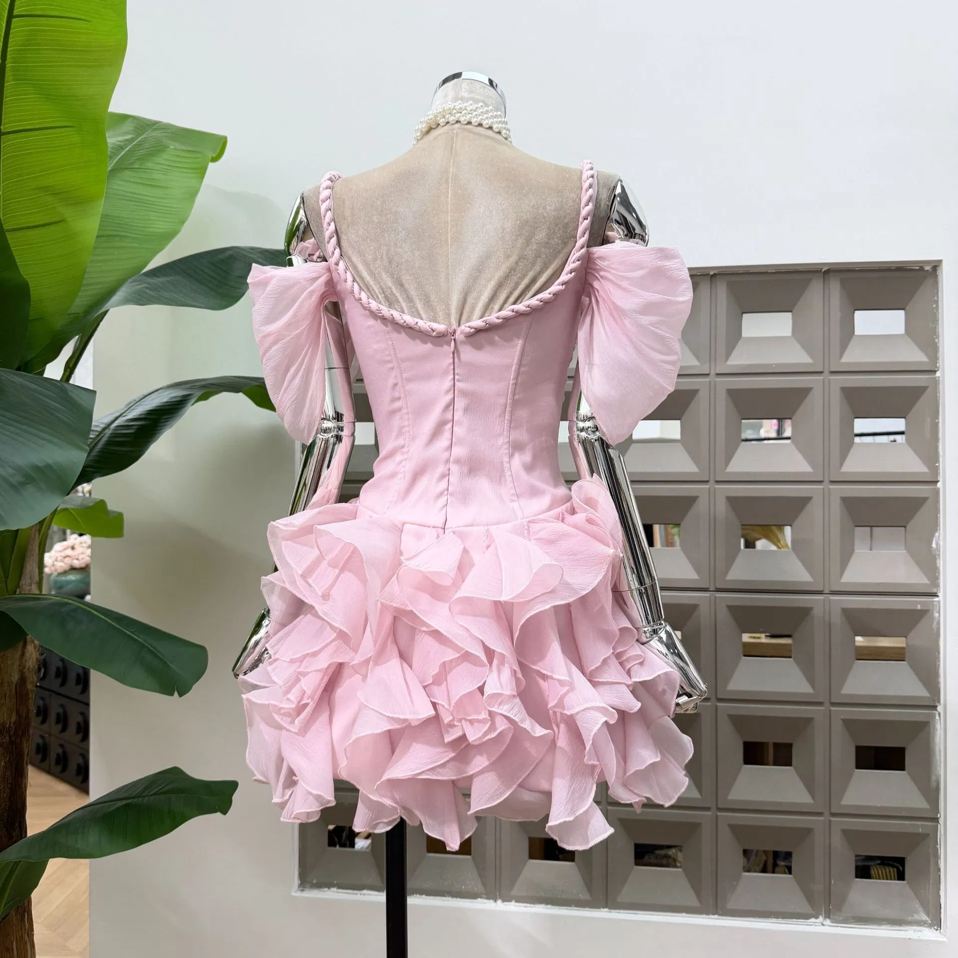Women's Summer New Style Ruffled Suspender Fishbone Strapless Dress Fashion Dress