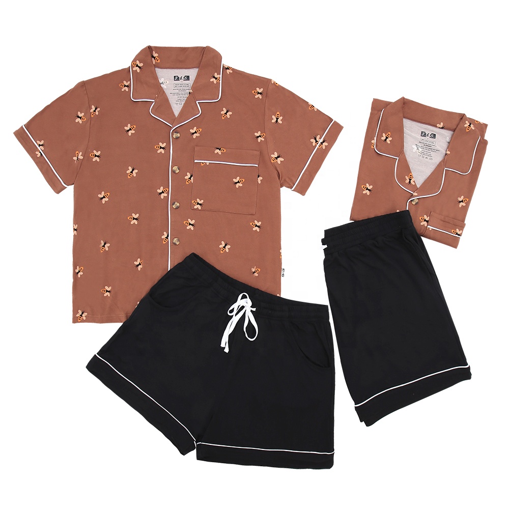Direct Factory's Extra Soft Breathable Bamboo Pajama Set for Men Women Elastic Night Wear Home Use New Arrival Summer Collection