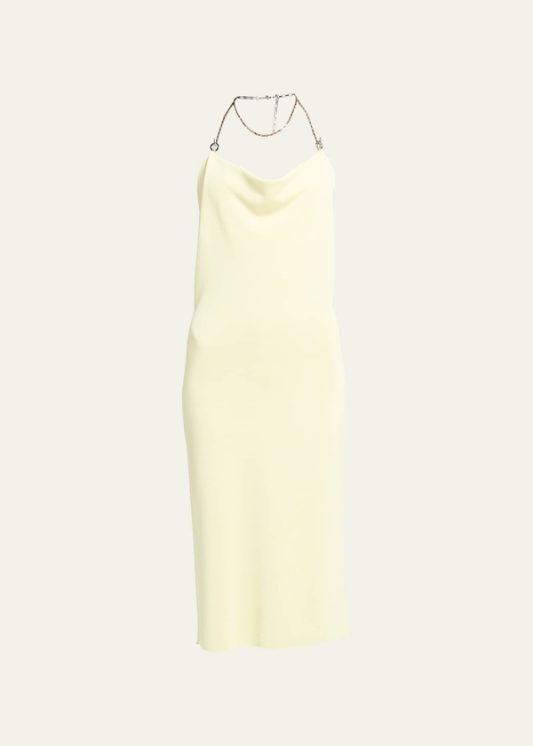 New Fashion Women Cowl-Neck Backless Maxi Dress Slit Silk Chiffon Dress Party Dresses Sexy Elegant Silk Dress
