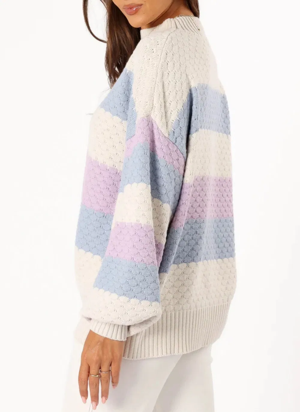 Multi Stripe Knit Sweater for Women