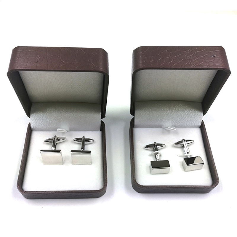 Factory Custom Made Gold Plated Metal Alloy Mens Collection Manufacturer Customized Fashion Round Rectangle Brass Accessory Bespoke Cuff Link Set with Box
