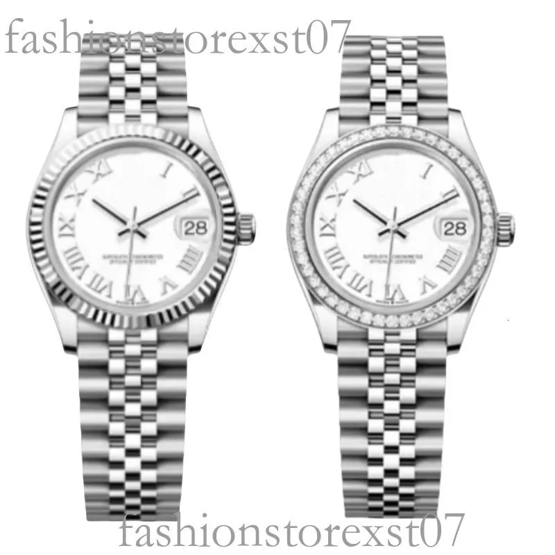 Moissanite Watch High Quality Fashion Womens Mens Watch Mechanical Automatic 31mm Dia Bezel Sapphire Pink Ladies Watches Designer Ss Steel Strap Wristwatches