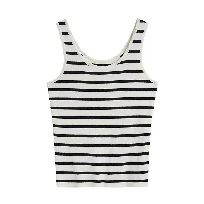 Trendy Stripe Knitting Sweater Vest for Women, All Seasons